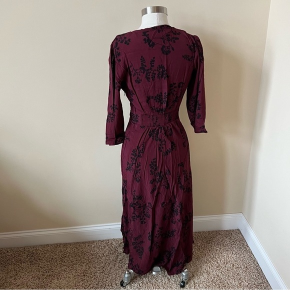 Ba&sh Soa floral patterned v-neck midi dress 17641 - Picture 10 of 15